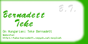 bernadett teke business card